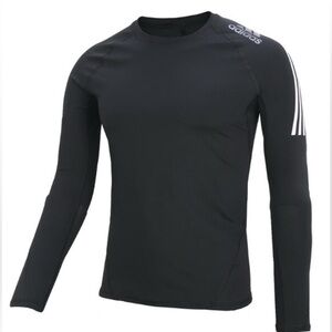Mens Adidas Alphaskin 3 Stripe Long Sleeve Performance Active‎ Top Shirt